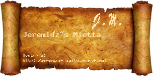 Jeremiás Mietta névjegykártya